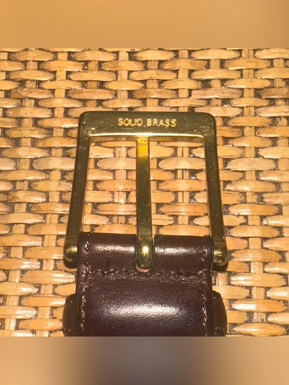 Vintage Crookhorn Vista Calf Mens Size 36 Leather Belt Brown Preppy Made In USA